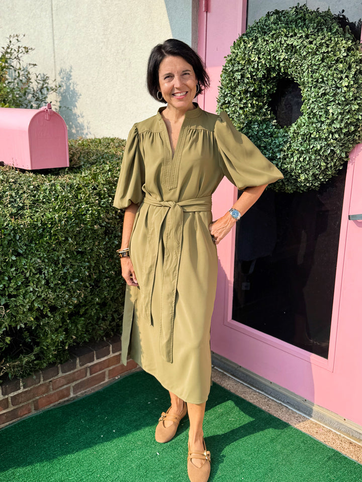 Bailey Bubble Sleeve Midi Dress