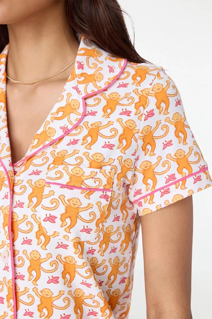 Monkey Pajama Short Set