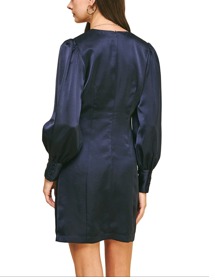 A V-Neck Dress with Balloon Dress