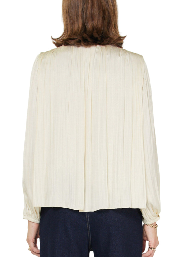 Pleated Long Sleeve Blouse