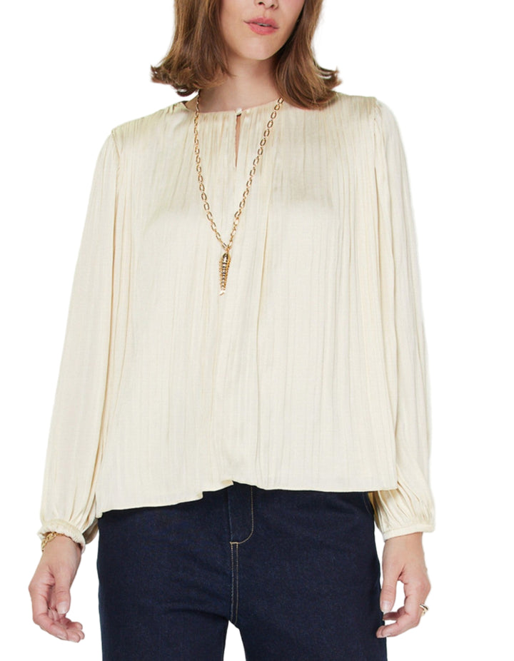 Pleated Long Sleeve Blouse