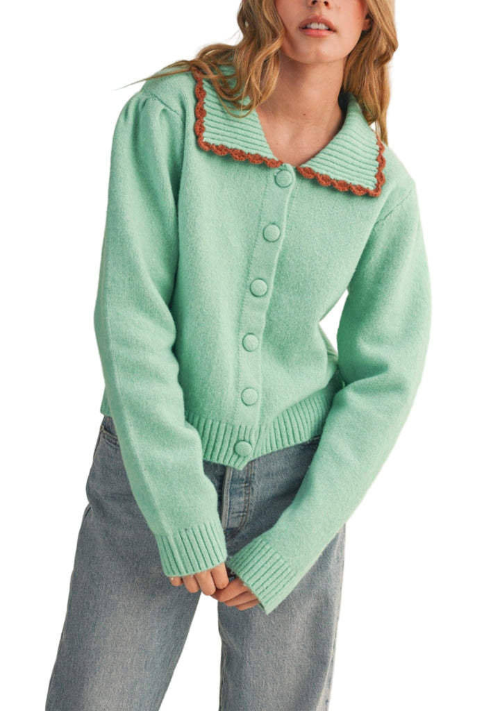 Carrie Collar Sweater Cardigan