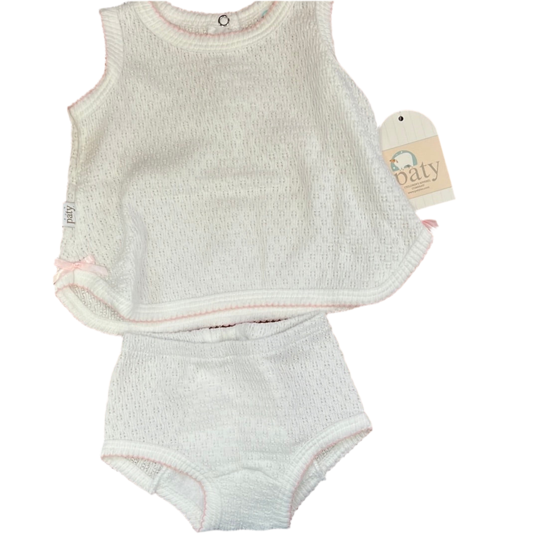 Sleeveless Knit Diaper Set by Paty