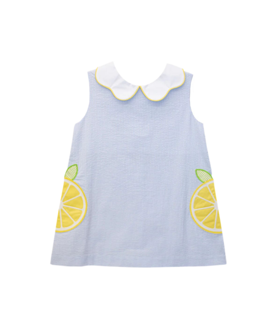 Lemon Bryar Dress in Light Blue Seersucker