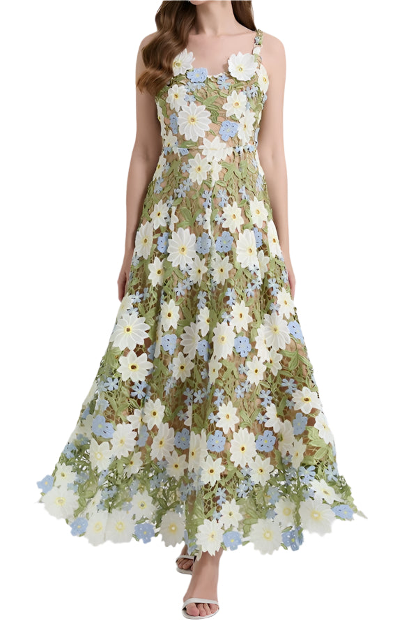 Ivey Floral Lace Midi Dress