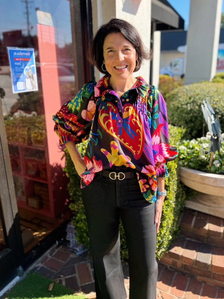 Charlotte Top in Midnight Carden by Emily McCarthy