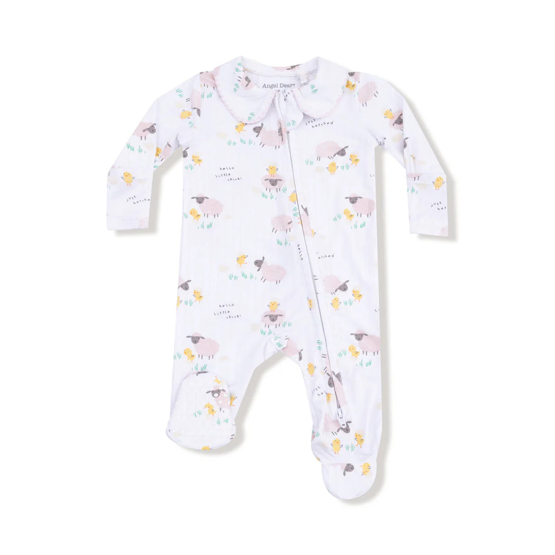 Pink Just Hatched Peter Pan 2 Way Zipper Footie