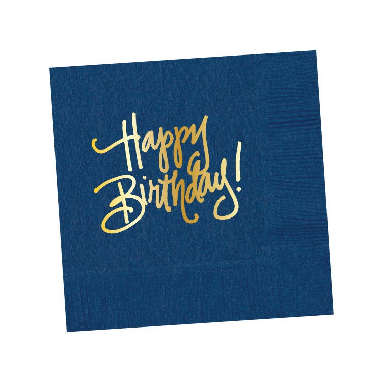 Happy Birthday Napkins - Pickering Boxwood