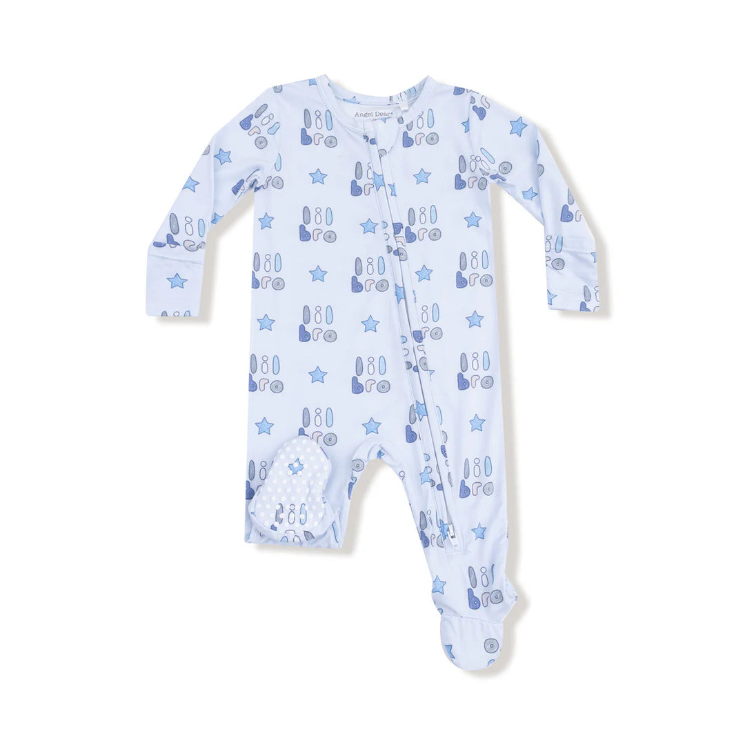 Lil Bro 2 Way Zipper Footie Pajamas