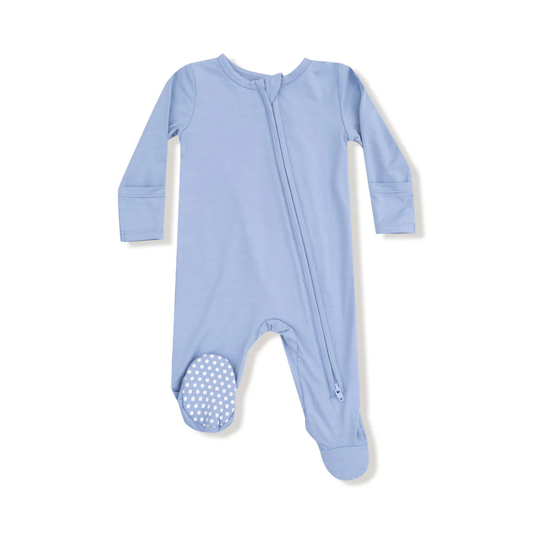 Soft Chambray 2 Way Zipper Footie