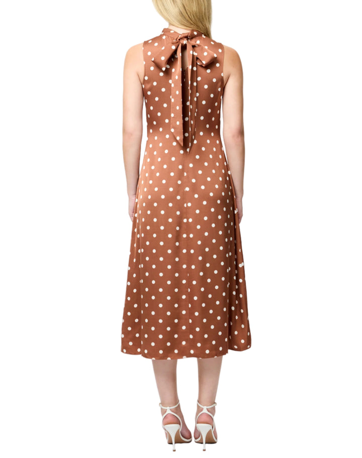 Ennis Satin Polka Dot Midi Dress