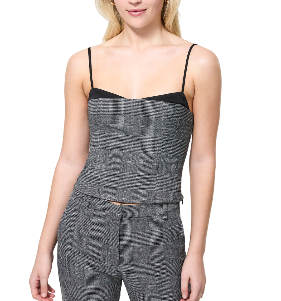 Owen Plaid Peekaboo Corset Top