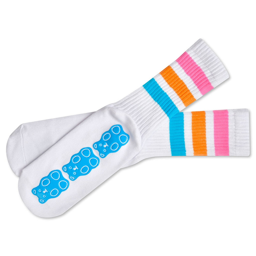 70% cotton, 15 % elastane
10% spandex, 5% nylon
One size fits most (5-9)