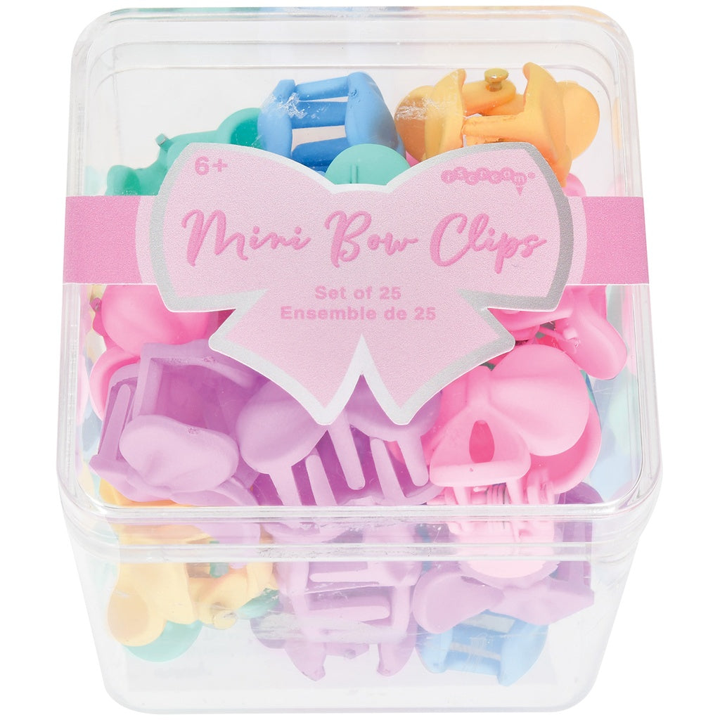Set of 25 acrylic hair clips ea approx 3/4" w x 3/4" h x 1/2" d
5 assorted colors
2" w x 2" h x 2" d