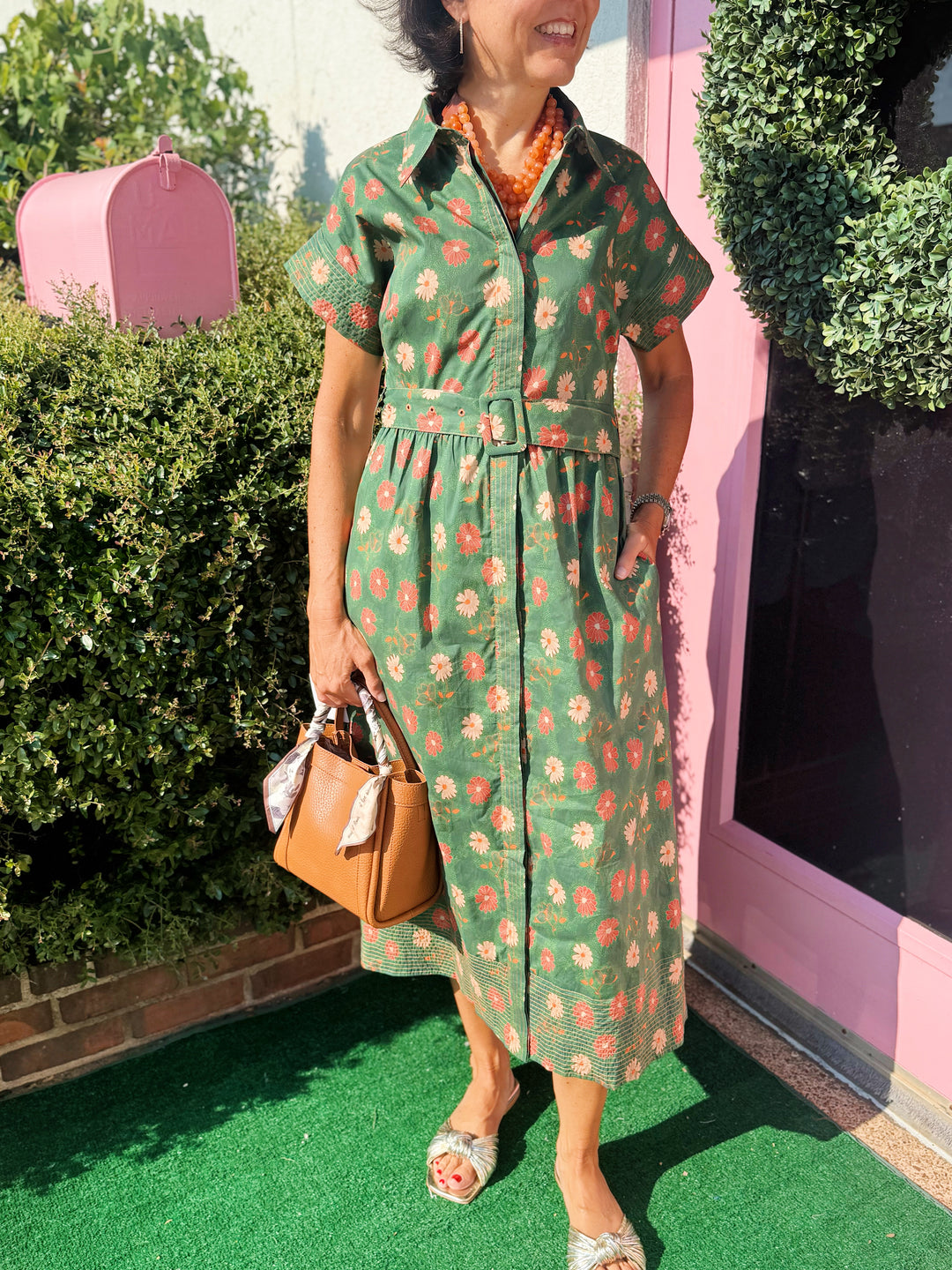 Grace Green Multi Flower Print Dress