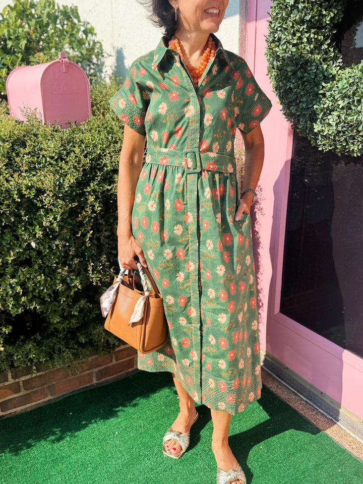 Grace Green Multi Flower Print Dress