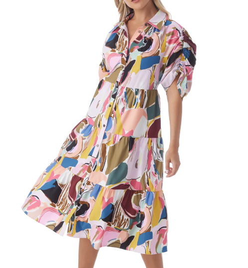 Whit Dress in Abstract Expressions by Crosby