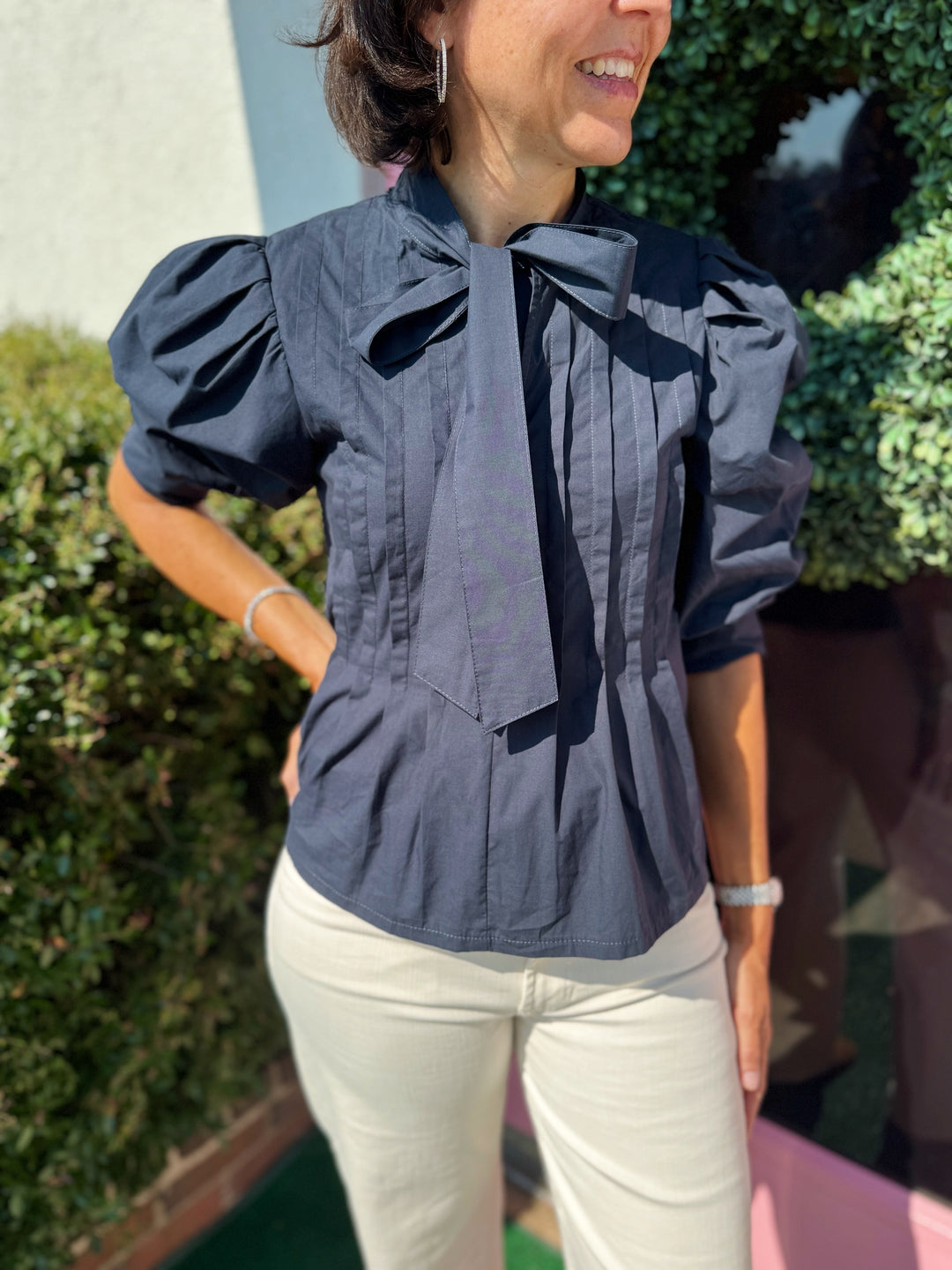 Quinn Blouse in Deep Navy