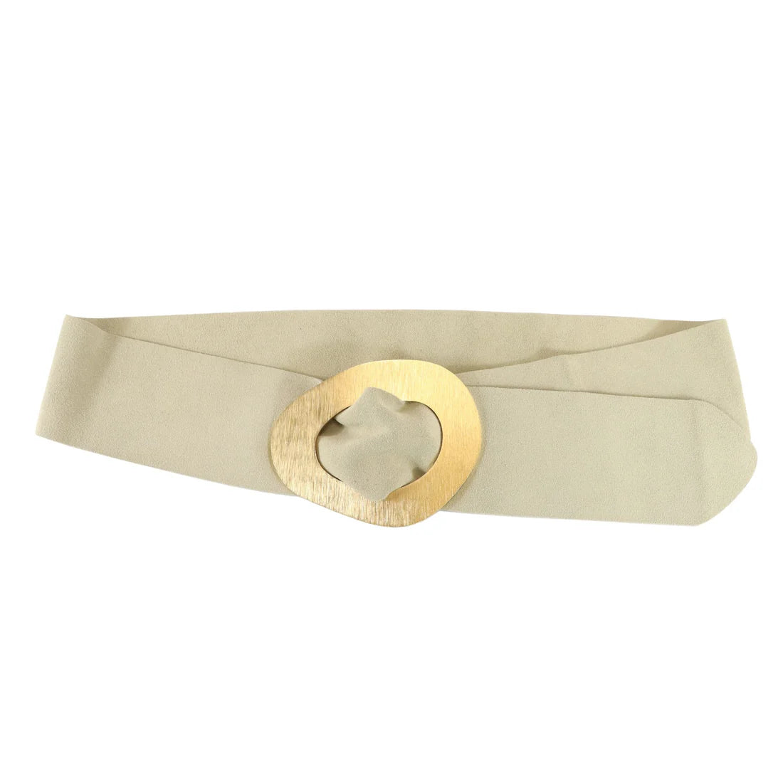 Leather Belt with Gold Buckle