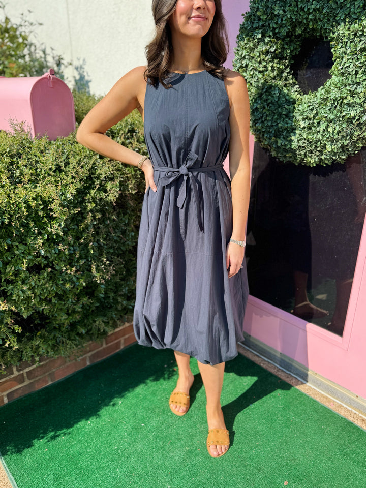 Bubble Hem Midi Dress