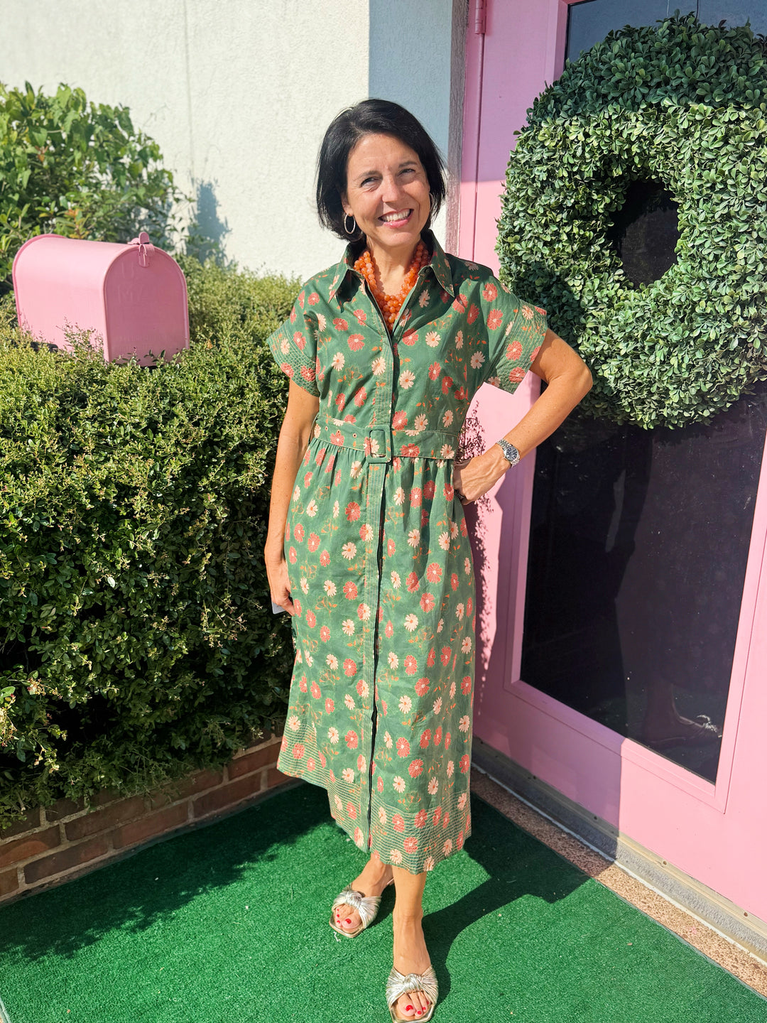 Grace Green Multi Flower Print Dress