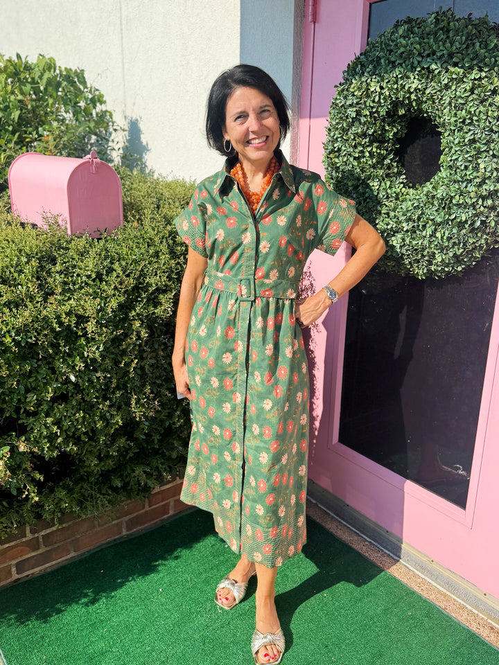 Grace Green Multi Flower Print Dress
