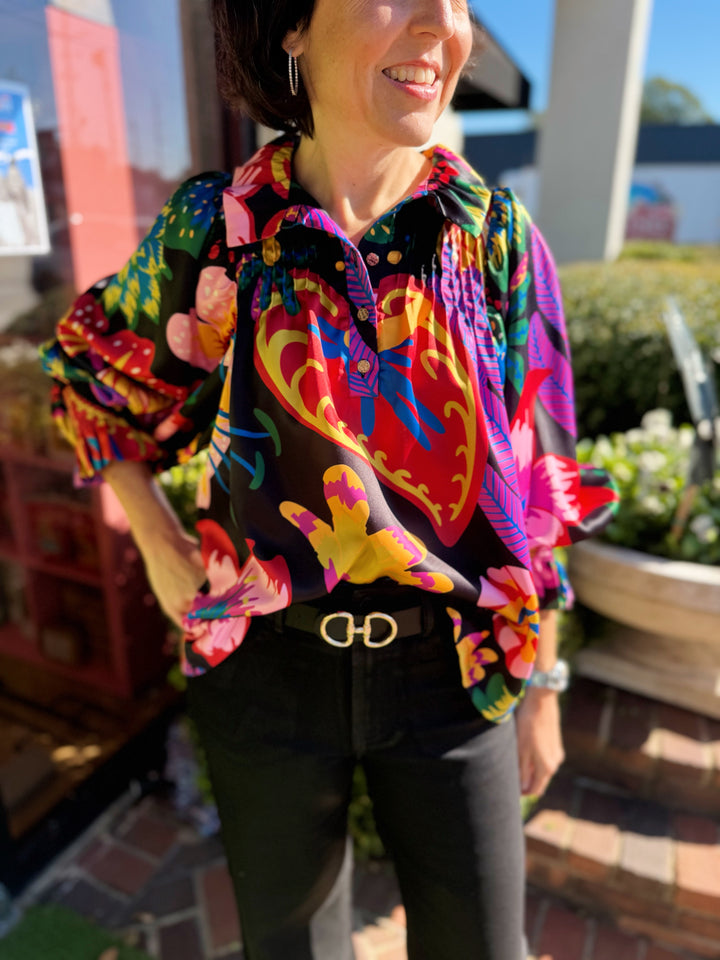 Charlotte Top in Midnight Carden by Emily McCarthy