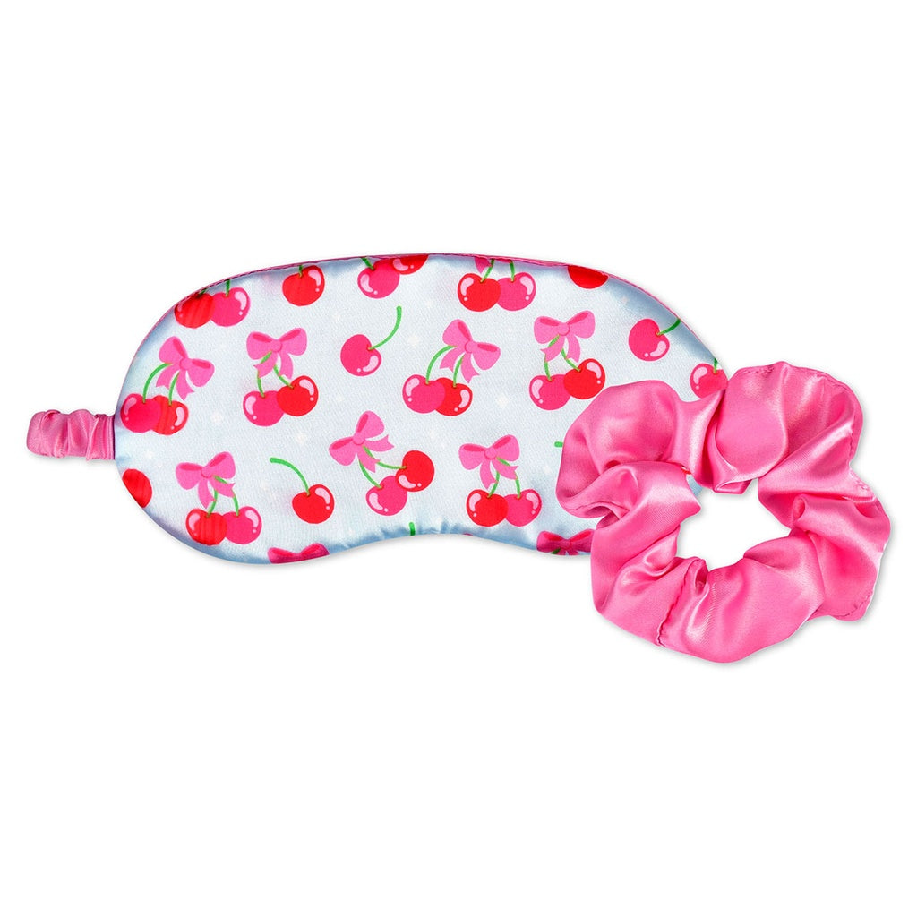 Cheerful cherry eye mask and scrunchie
