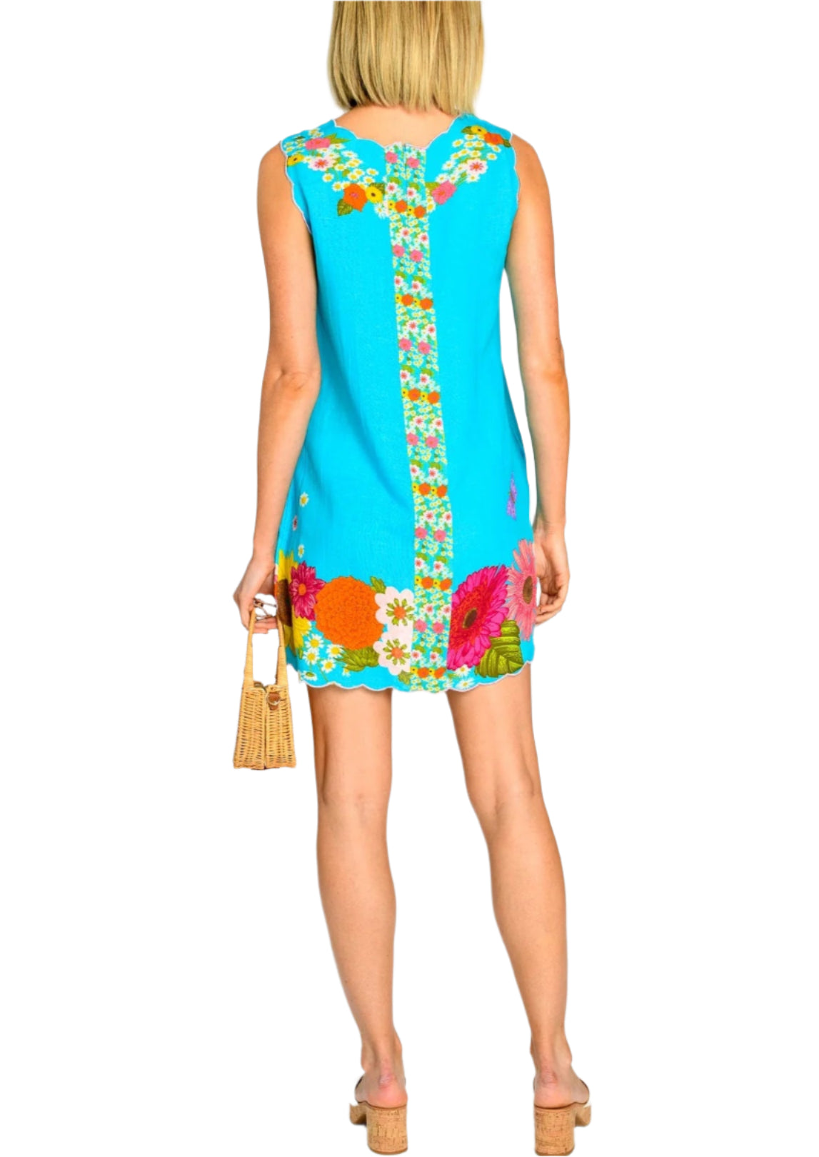 Ellie Dress in Wildflower Aqua by Elizabeth James the Label