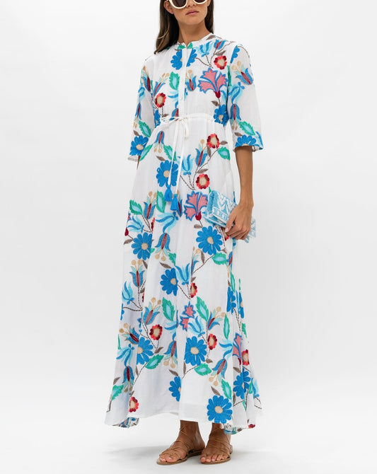 Cinched Shirt Maxi Dress in Monet Multi by Oliphant
