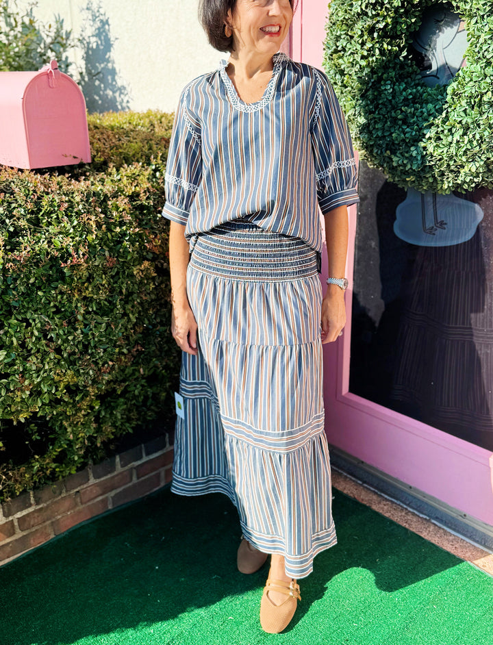 Eleanor Top in Navy Stripe