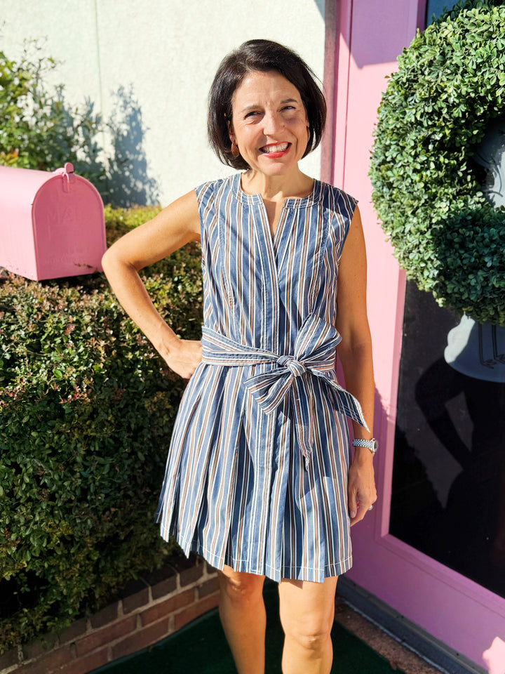 Hadley Romper in Navy Stripe