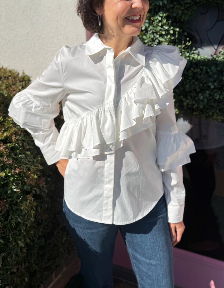 Mambo Poplin Shirt in White