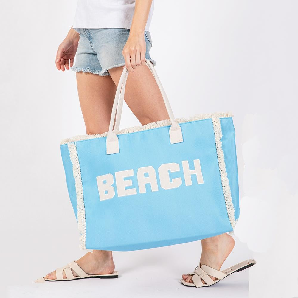 Canvas Tote Bag with "BEACH"