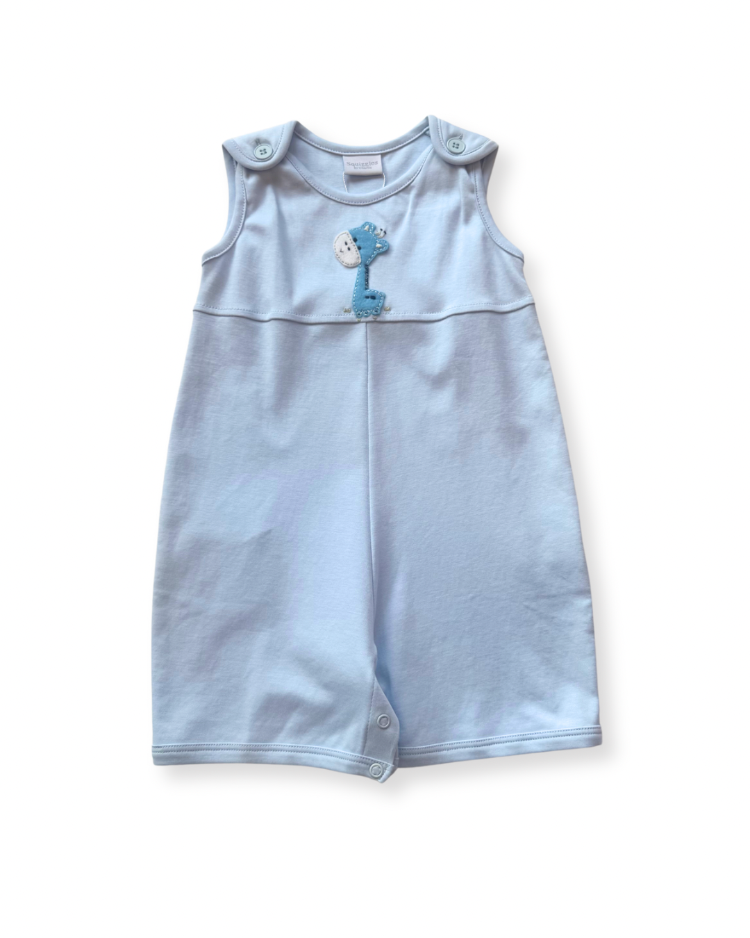 Squiggles Blue Giraffe Sunsuit