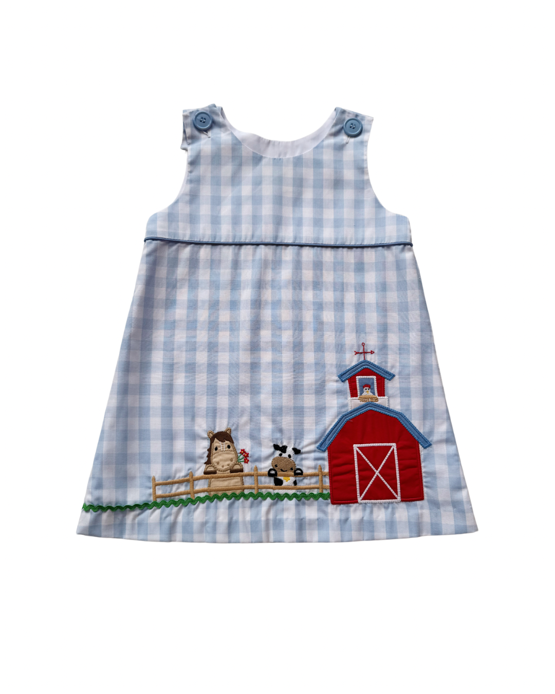 Farm Hayden Jumper in Light Blue Buffalo Check