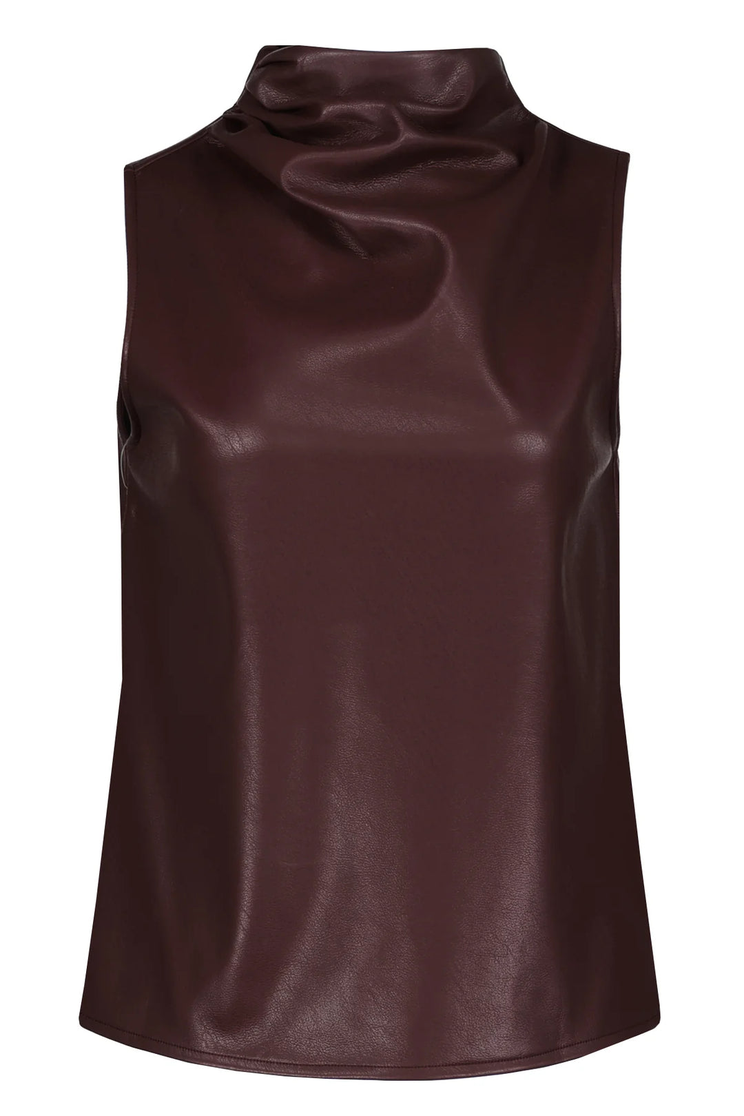 Claude Faux Leather Cowl Neck