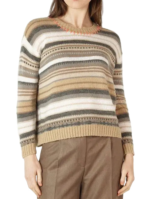Mohair Stripe in Oat Multi