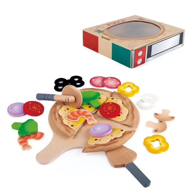 Perfect Pizza Wooden Playset Kids Kitchen Pizza Oven & Delivery Box