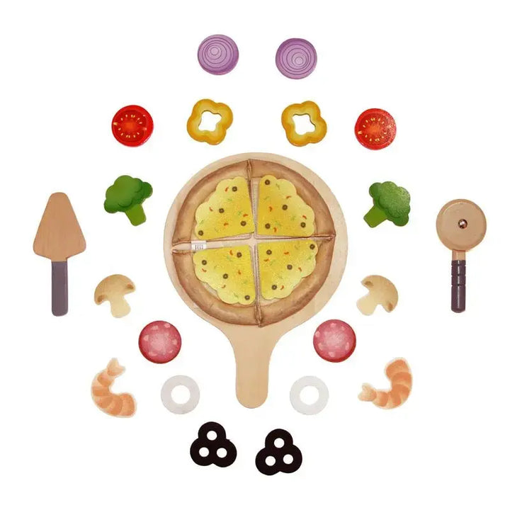 Perfect Pizza Wooden Playset Kids Kitchen Pizza Oven & Delivery Box