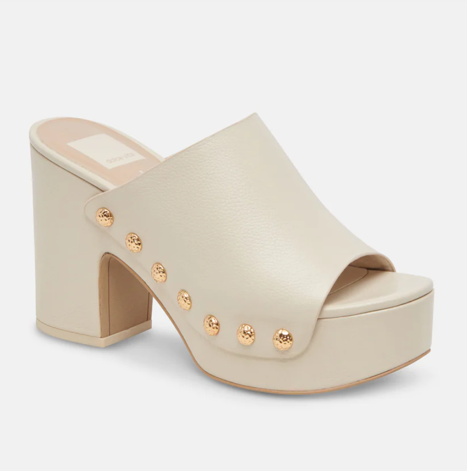 Dolce Vita Emol White Leather Heels