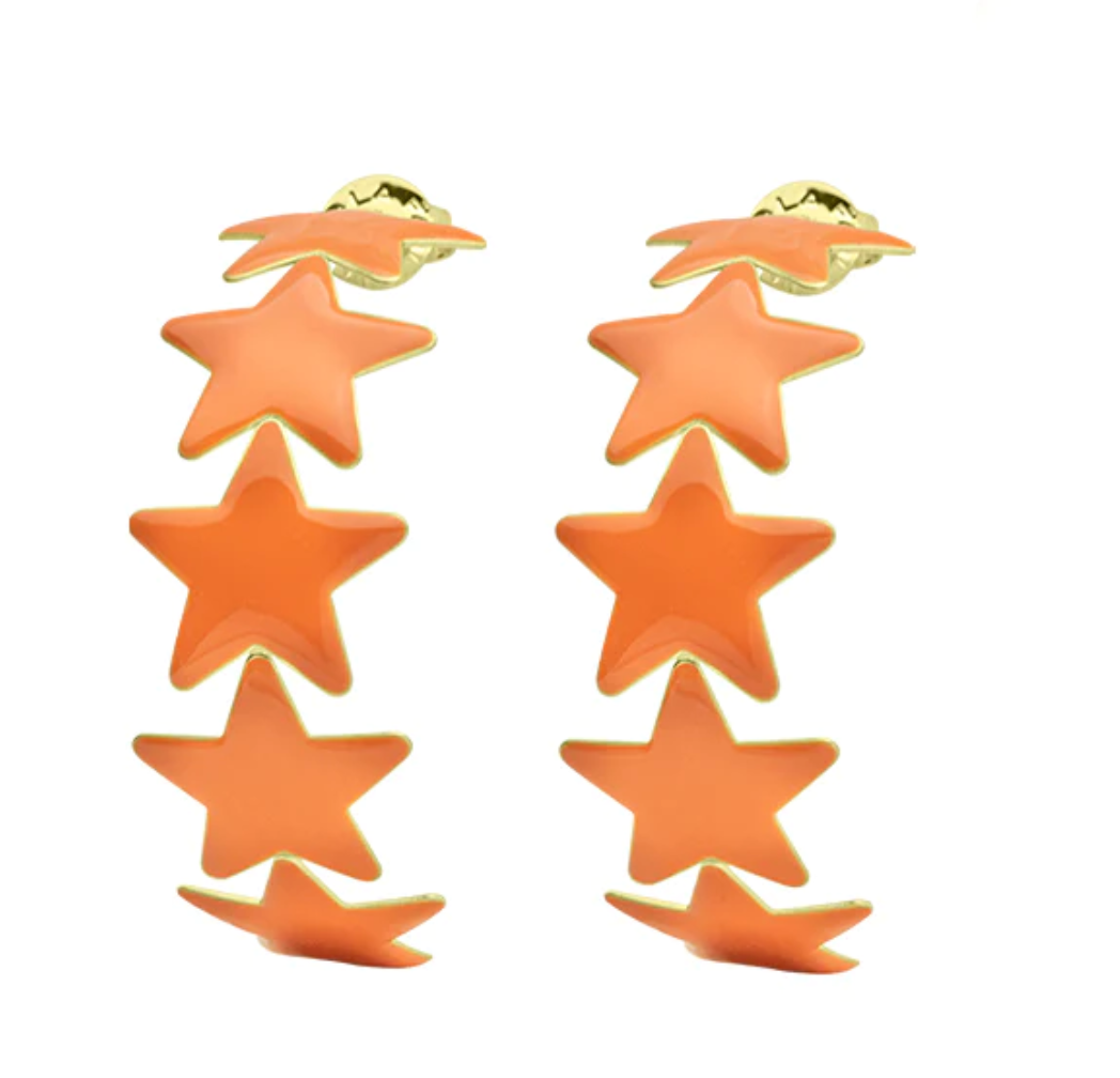 Sheila Fajl Orange Resin Aaron Star Hoops