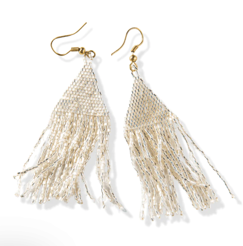 Lexi Solid Beaded Fringe Earrings