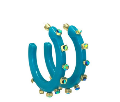 City Girl Harbor Blue Jewel Hoop