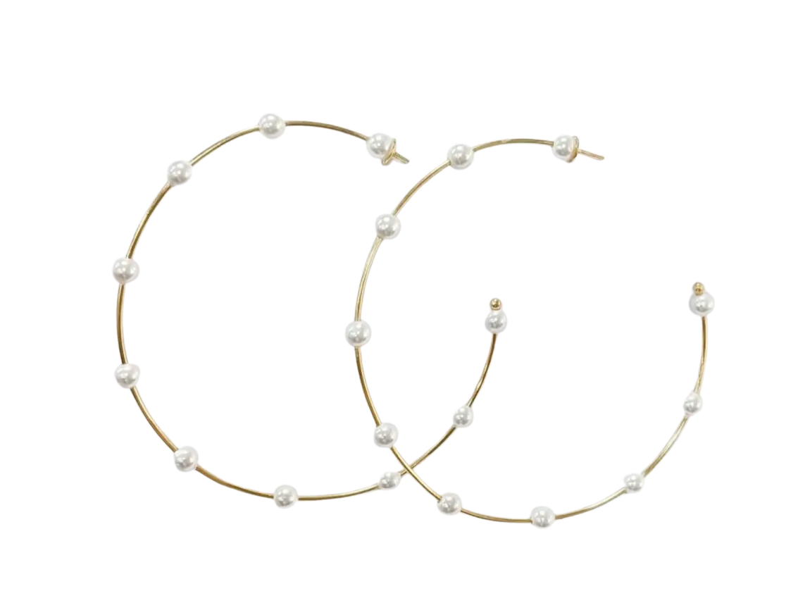Pearl Hoops by Allison Avery