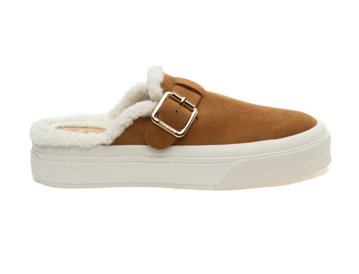 Gilly Tan Suede Slides by J Slides