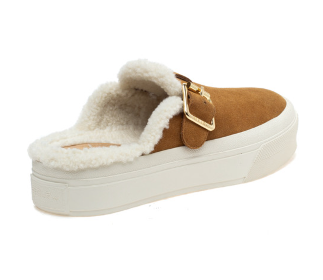 Gilly Tan Suede Slides by J Slides