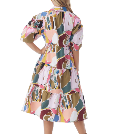 Whit Dress in Abstract Expressions by Crosby