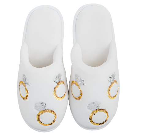 Step into your wedding day with these adorable Bride Slippers!