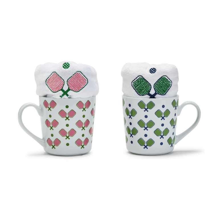 Pickleball Mug with Embroidered Sports Towel